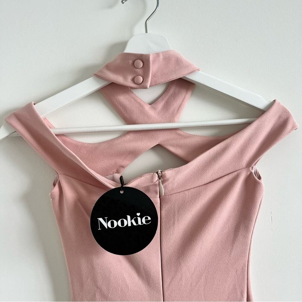 Nookie Hollywood Midi Blush Pink Dress with Cutouts  XS NWT - Picture 5 of 6